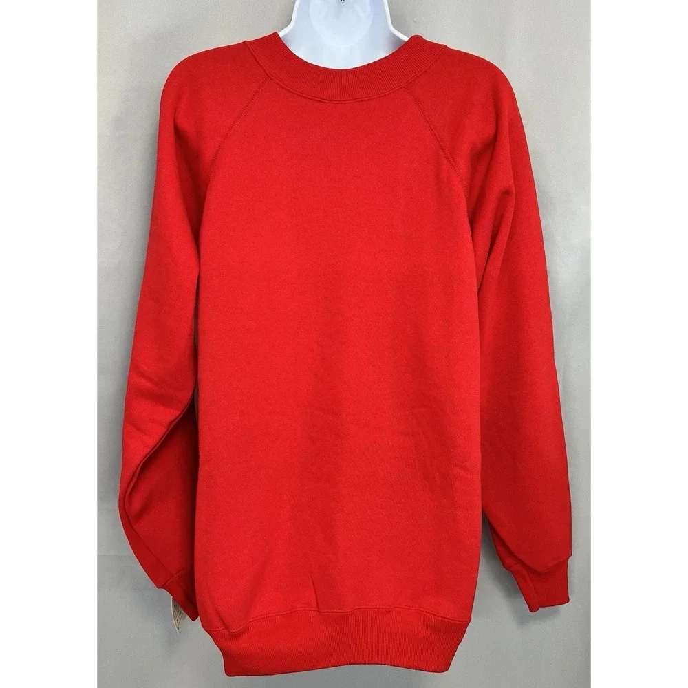Vintage Hanes Her Way Sweatshirt Womens L Red Crewneck Pullover Made USA 90s NWT
